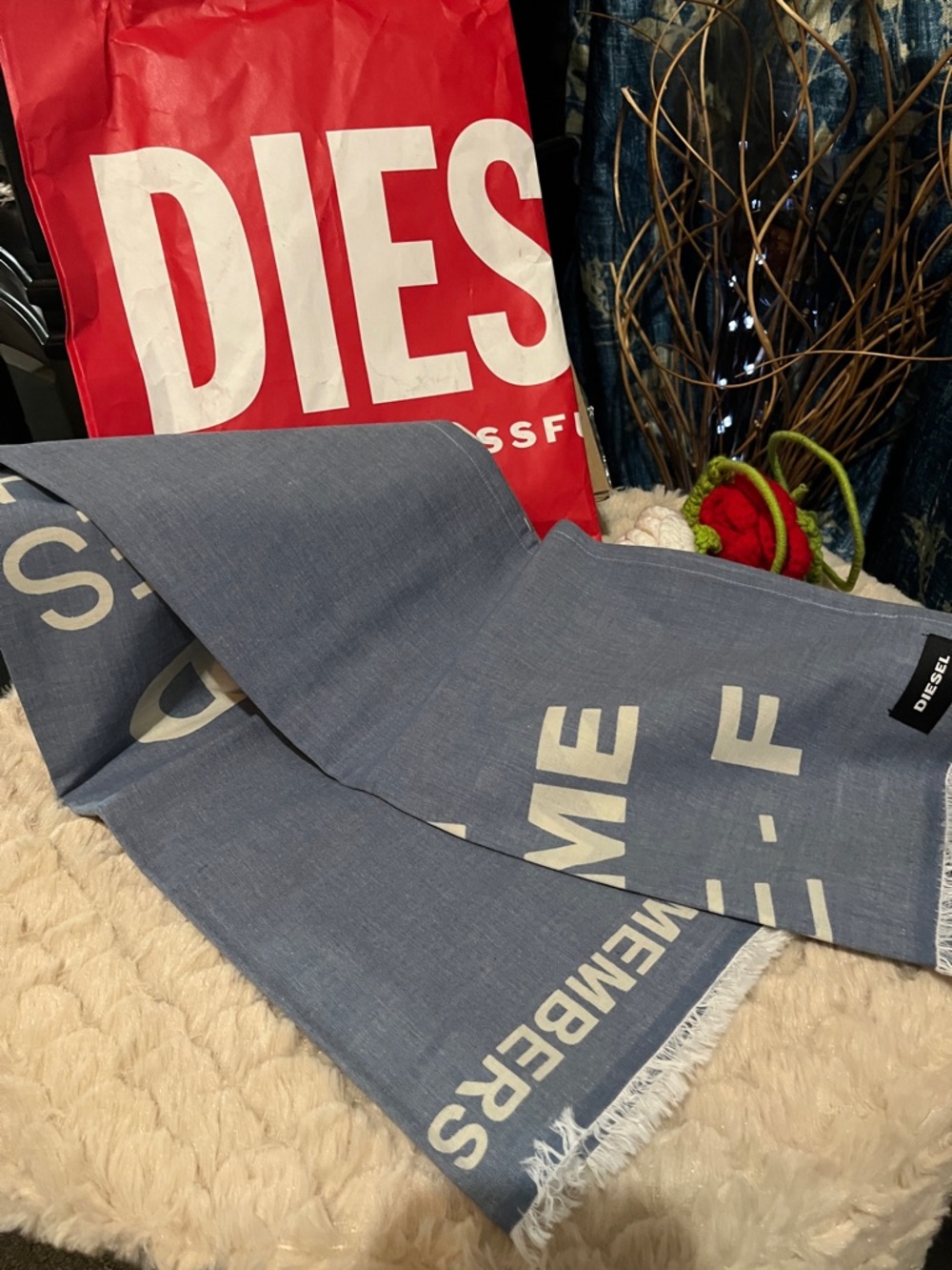 nwt Diesel Denim Scarf